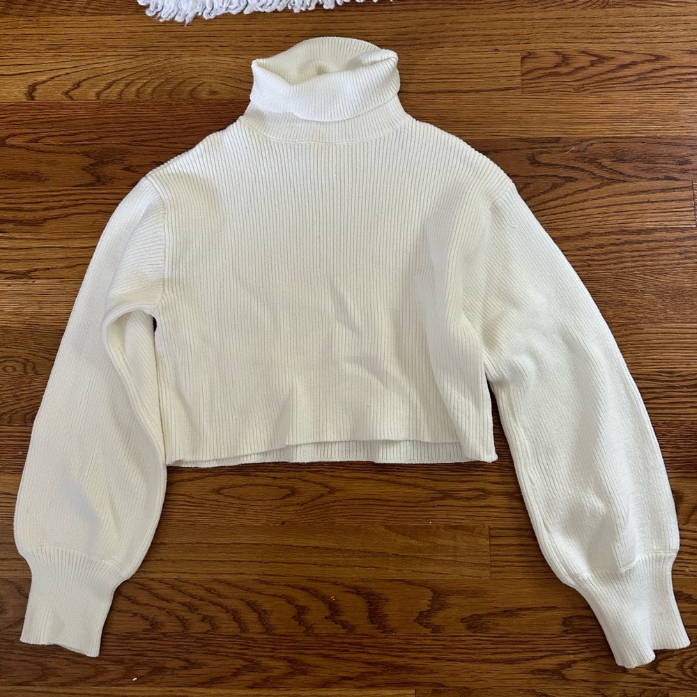 Turtle neck cropped sweater